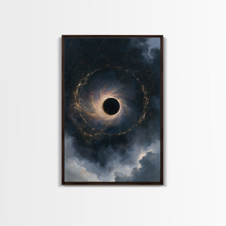 Black Hole with Radiant Accretion Ring Canvas Print, Space Art, Art Print, Spa Decor, Fine Art, Serenity, Modern Wall Art, SAR-2x3-15
