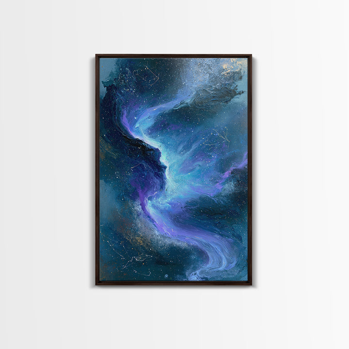 Aurora Viewed from Orbit Framed Canvas Print, Space Art, Minimalist Wall Art, Spa Decor, Fine Art, Serenity, Home Decor, SAR-2x3-75