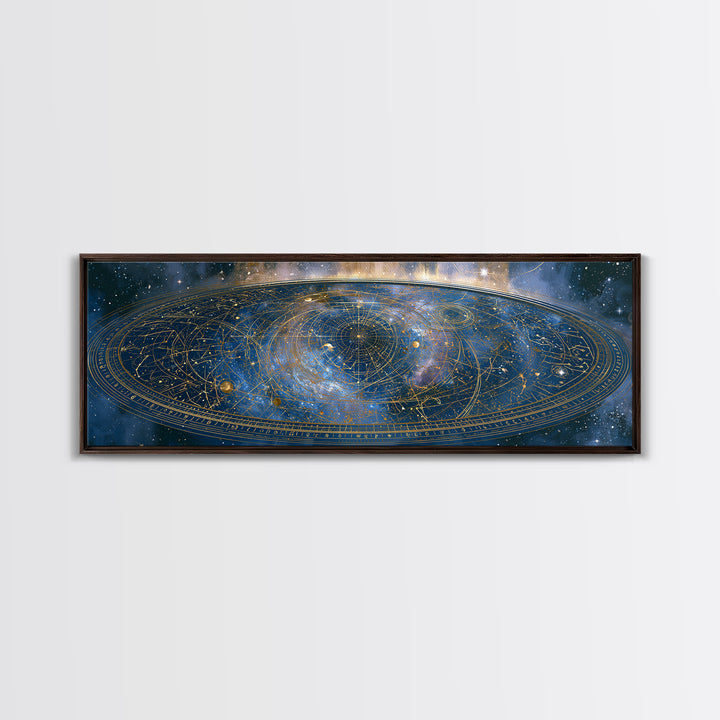 Star Map with Gold Constellation Lines Canvas Print, Space Art, Art Print, Spa Decor, Abstract Art, Serenity, Modern Wall Art, SAR-3x1-30
