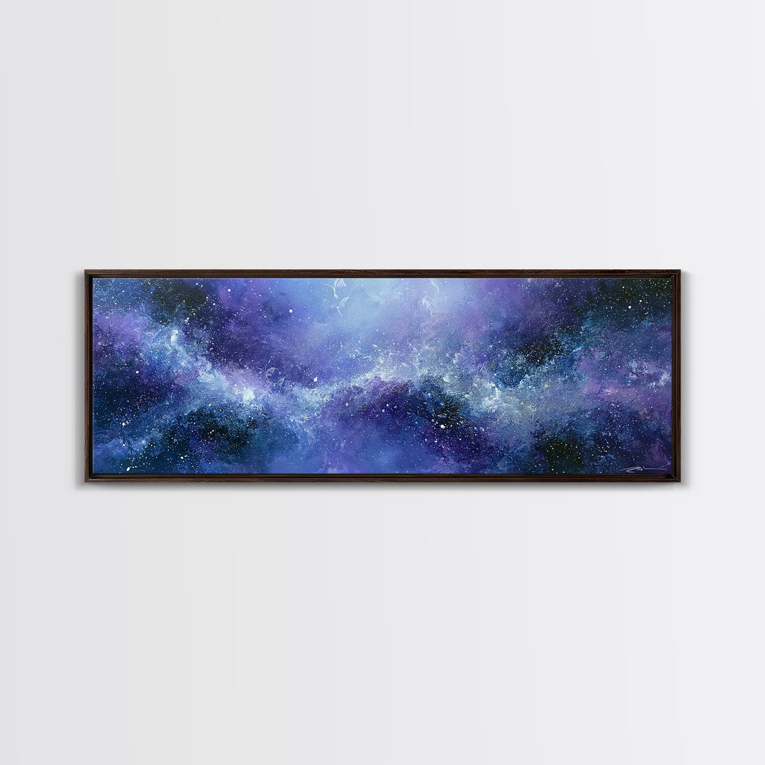 Distant Star Cluster Framed Canvas Print, Space Art, Posters, Spa Decor, Fine Art, Serenity, Abstract Art, Printable Art, SAR-3x1-84