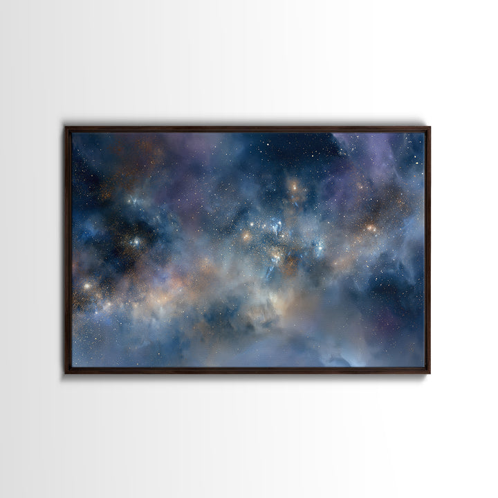 Distant Star Cluster Framed Canvas Print, Space Art, Statement Artwork, Spa Decor, Fine Art, Serenity, Wall Decor, Painting, SAR-3x2-24