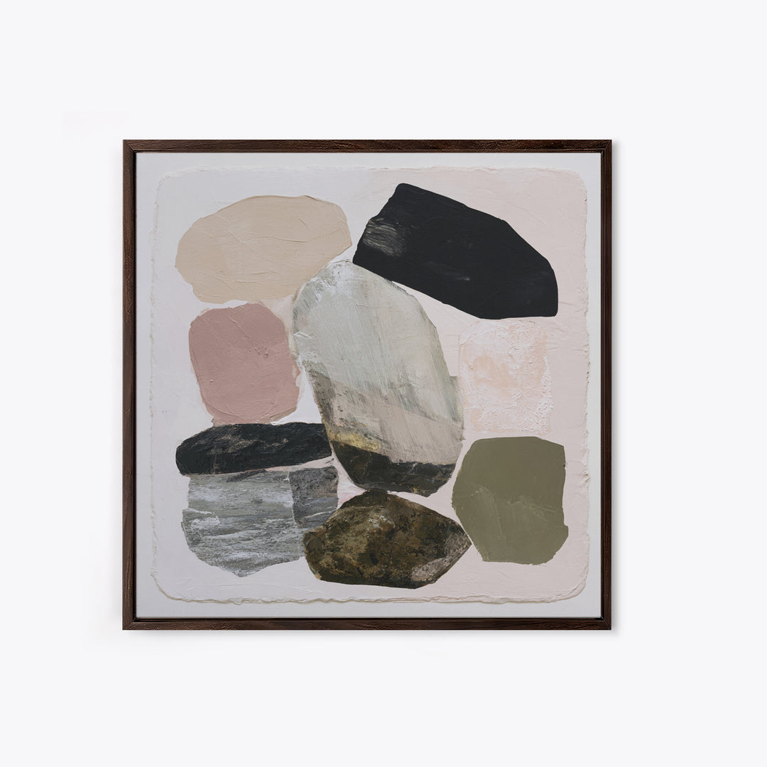 Quiet Coastal Rocks and Gray Sea Canvas Print, Scandinavian Art, Large Wall Art, Living Room Decor, Fine Art, Nordic, SCA-1x1-23