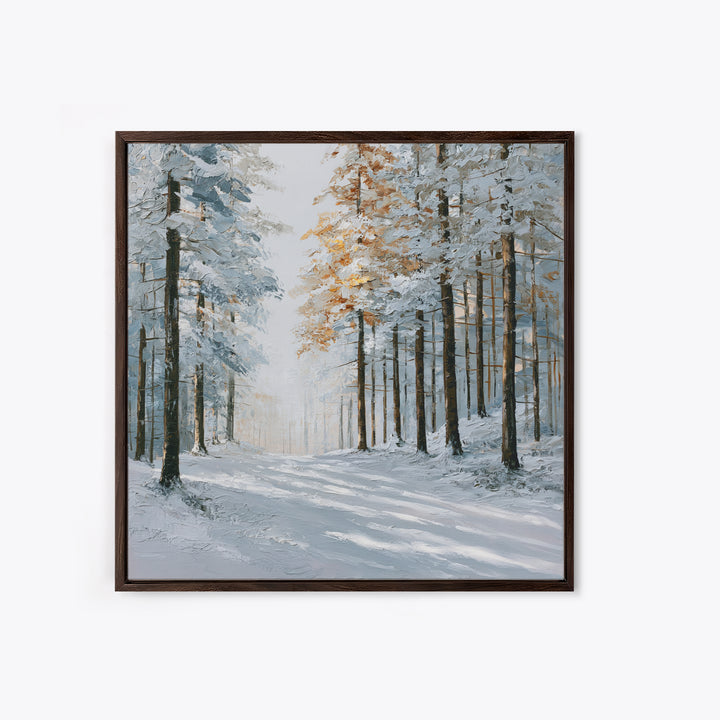 Snowy Nordic Forest Canvas Print, Scandinavian Art, Art, Living Room Decor, Fine Art, Nordic, Abstract Art, Canvas Art, SCA-1x1-25