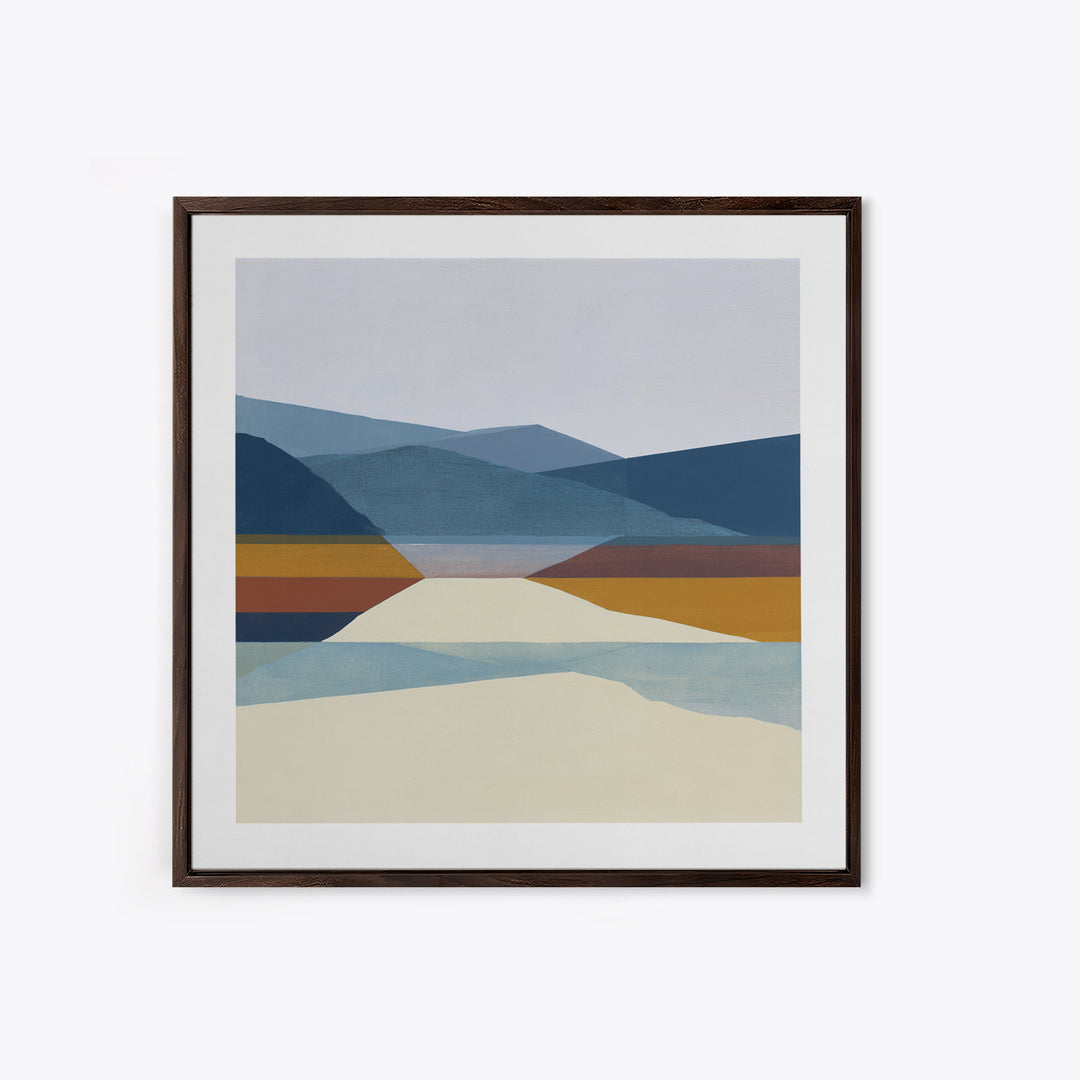 Minimal Fjord Landscape Canvas Print, Scandinavian Art, Neutral Decor, Living Room Decor, Fine Art, Nordic, Wall Decor, SCA-1x1-26
