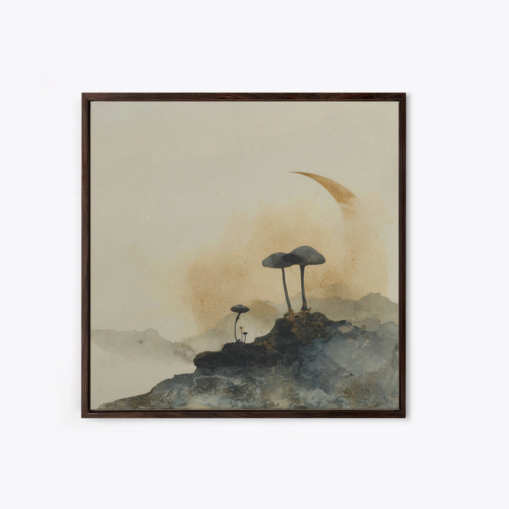 Reindeer Silhouette in Snowy Landscape Canvas Print, Scandinavian Art, Modern Decor, Living Room Decor, Fine Art, Nordic, SCA-1x1-30