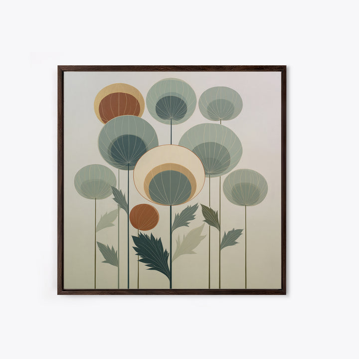 Minimal Meadow Flowers Framed Canvas Print, Scandinavian Art, Fine Art Print, Living Room Decor, Fine Art, Nordic, Printable, SCA-1x1-34