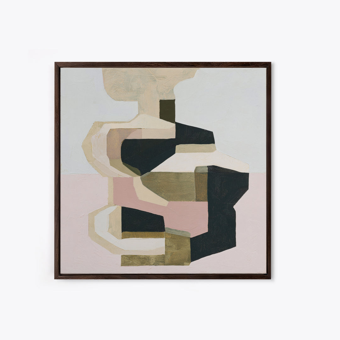 Winter Cabin Smoke Framed Canvas Print, Scandinavian Art, Scandinavian, Living Room Decor, Abstract Art, Nordic, Wall Art, SCA-1x1-42