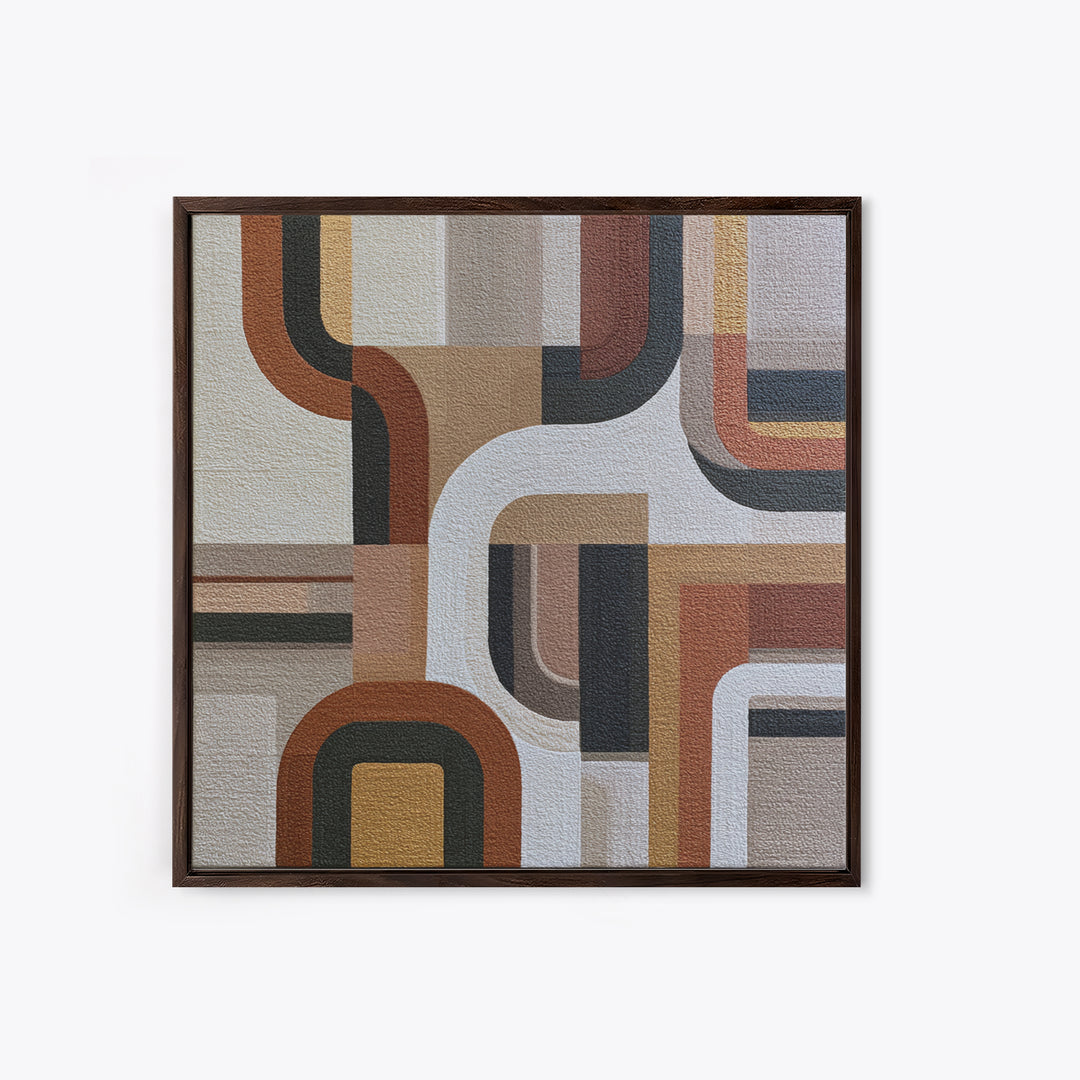 Soft Wool Texture Abstract Framed Canvas Print, Scandinavian Art, Boho Wall Decor, Living Room Decor, Fine Art, Nordic, SCA-1x1-43