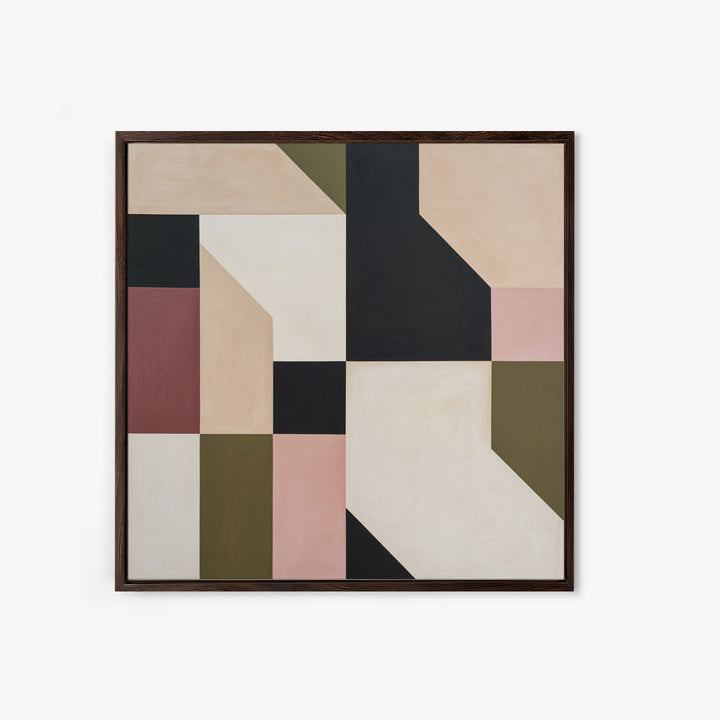 Scandinavian Textile Pattern Framed Canvas Print, Scandinavian Art, Abstract Wall Art, Living Room Decor, Fine Art, Nordic, SCA-1x1-64