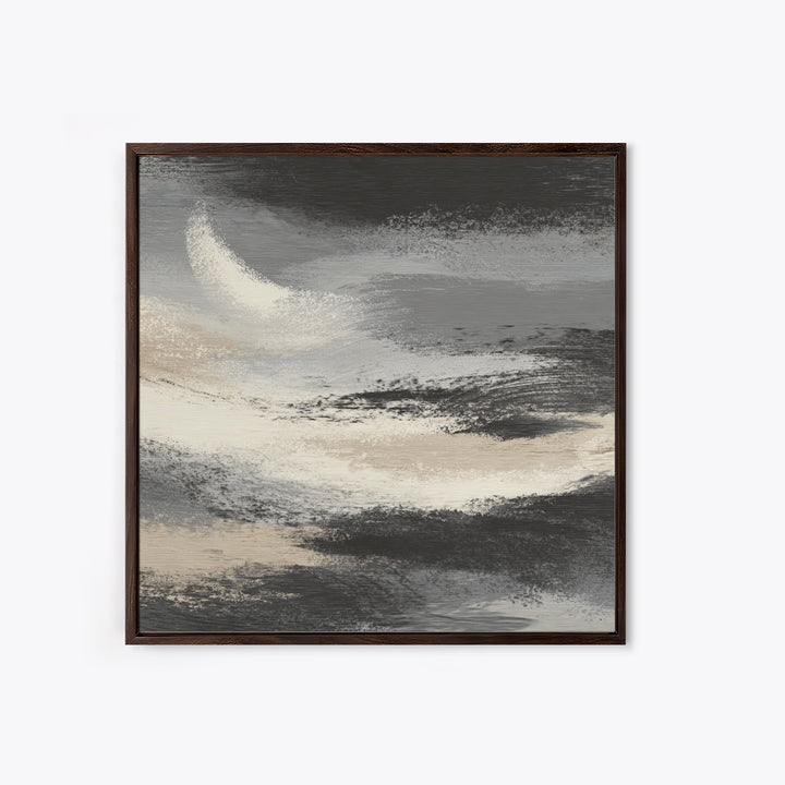 Herringbone Monochrome Pattern Framed Canvas Print, Scandinavian Art, Gallery Decor, Living Room Decor, Fine Art, Nordic, SCA-1x1-70