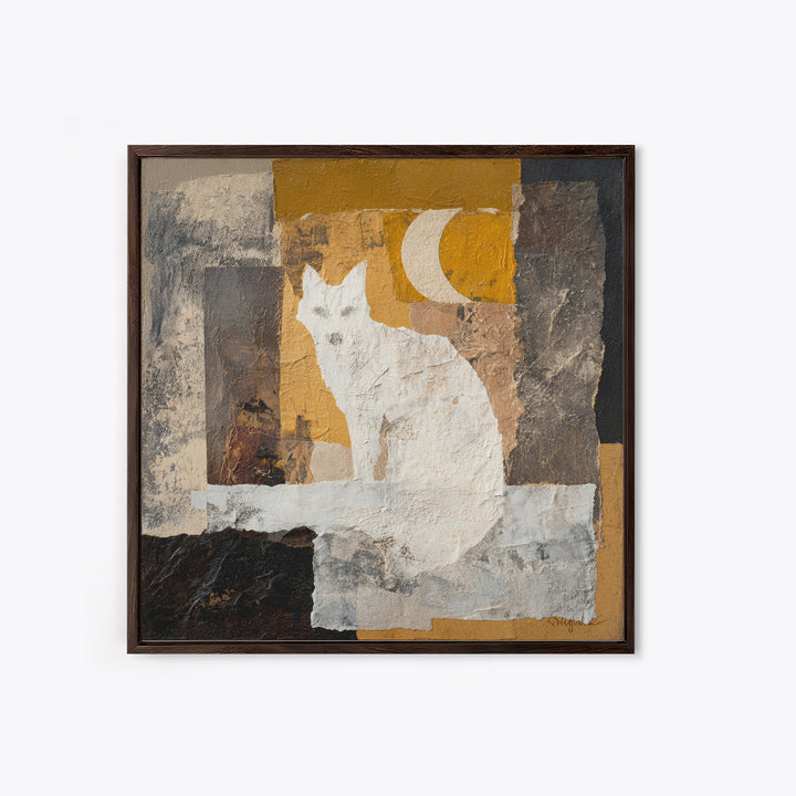 Soft Beige Geometric Abstraction Canvas Print, Scandinavian Art, Luxury Decor, Living Room Decor, Abstract Art, Nordic, SCA-1x1-75