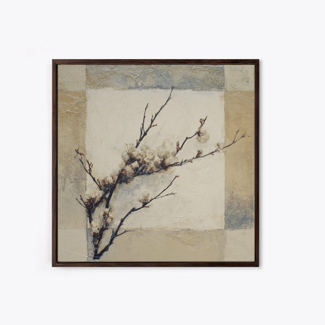 Pale Oak Botanical Line Drawing Canvas Print, Scandinavian Art, Christmas Decor, Living Room Decor, Fine Art, Nordic, SCA-1x1-77