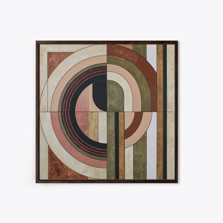 Abstract Arch Shapes Canvas Print, Scandinavian Art, Minimalist Decor, Living Room Decor, Fine Art, Nordic, Oil Painting, SCA-1x1-86
