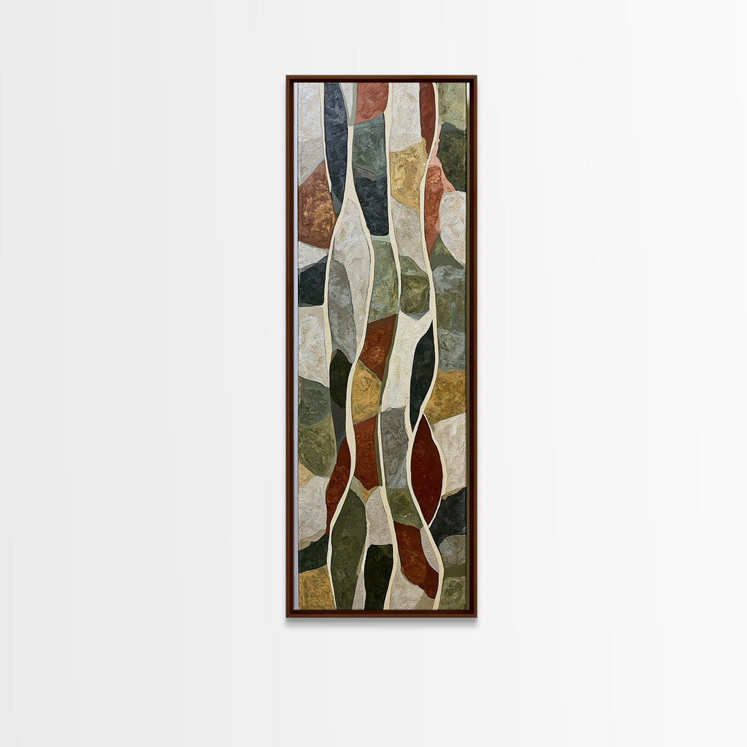 Simple Mushroom and Moss Forest Study Canvas Print, Scandinavian Art, Christmas Decor, Living Room Decor, Fine Art, Nordic, SCA-1x3-12