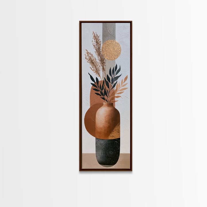 Ceramic Vase with Dried Grasses Canvas Print, Scandinavian Art, Printable Art, Living Room Decor, Fine Art, Nordic, Modern Art, SCA-1x3-25