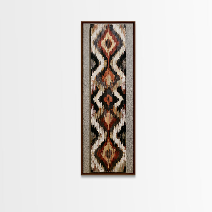 Scandinavian Textile Pattern Canvas Print, Scandinavian Art, Large Wall Art, Living Room Decor, Nordic, Living Room Wall Art, SCA-1x3-28