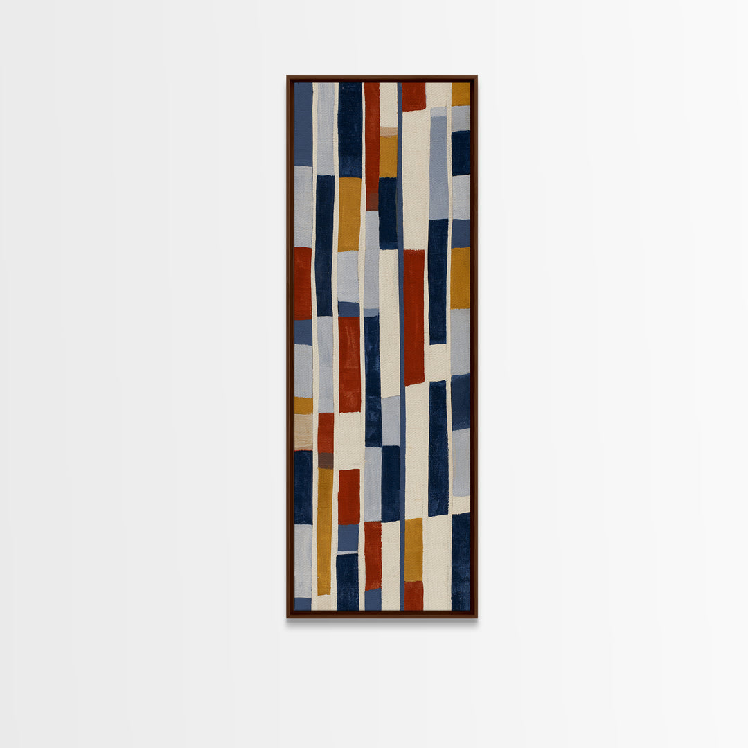 Scandinavian Textile Pattern Framed Canvas Print, Scandinavian Art, Printable Wall Art, Living Room Decor, Fine Art, Nordic, SCA-1x3-4