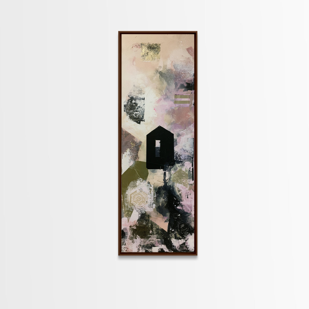Simple Black House Shape Canvas Print, Scandinavian Art, Modern Art, Living Room Decor, Abstract Art, Nordic, Contemporary Art, SCA-1x3-43