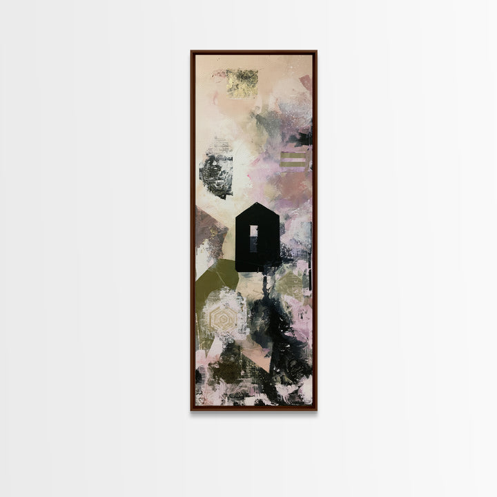 Simple Black House Shape Canvas Print, Scandinavian Art, Modern Art, Living Room Decor, Abstract Art, Nordic, Contemporary Art, SCA-1x3-43