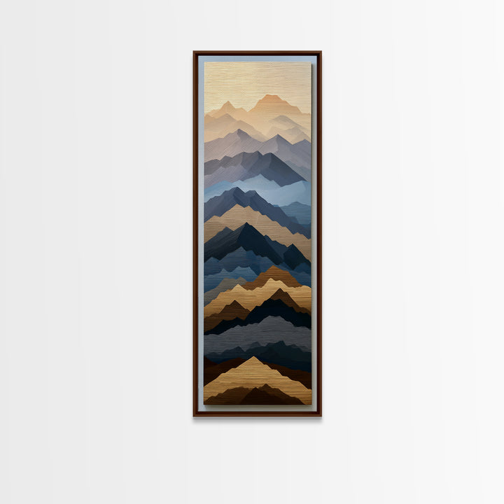 Muted Mountain Layers Canvas Print, Scandinavian Art, Printable Art, Living Room Decor, Oil Painting, Nordic, Modern Art, SCA-1x3-44