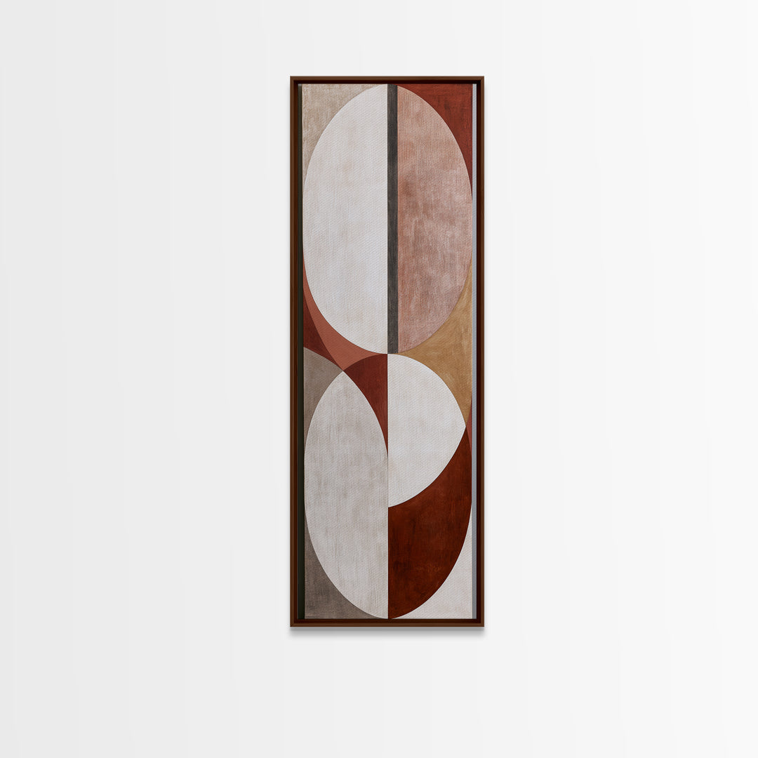 Abstract Arch Shapes Framed Canvas Print, Scandinavian Art, Textured Painting, Living Room Decor, Abstract Art, Nordic, SCA-1x3-50