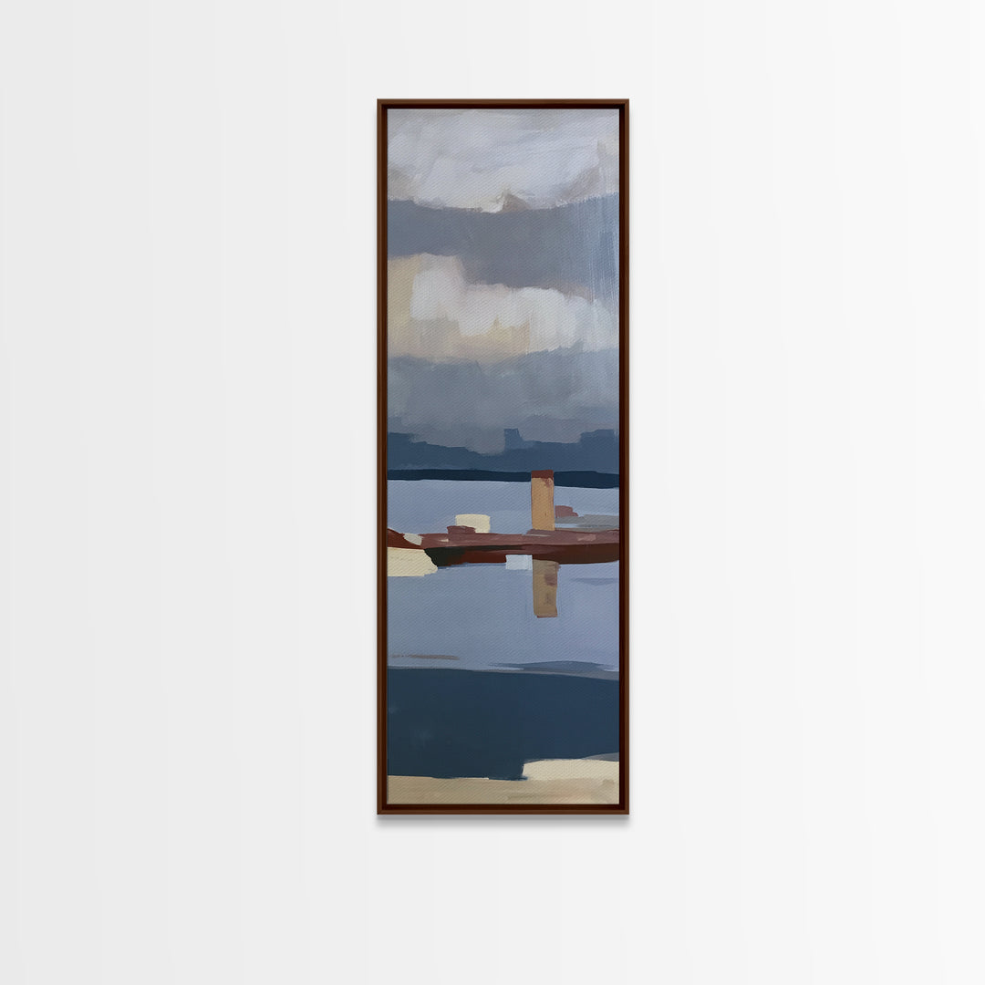 Calm Lake Dock Canvas Print, Scandinavian Art, Luxury Decor, Living Room Decor, Fine Art, Nordic, Printable Wall Art, SCA-1x3-51