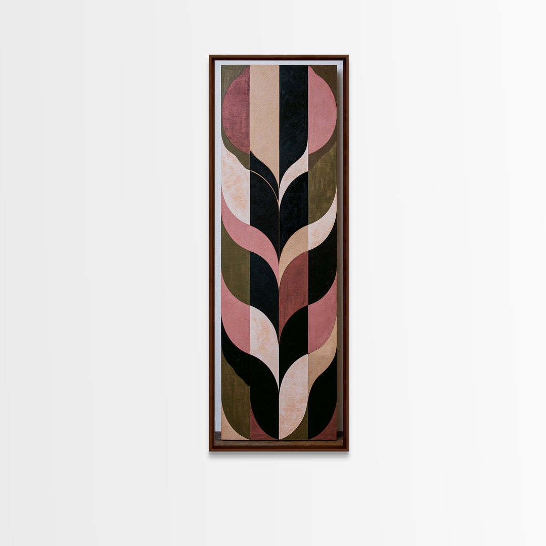 Scandinavian Textile Pattern Framed Canvas Print, Scandinavian Art, Living Room Decor, Fine Art, Nordic, Gallery Decor, SCA-1x3-52