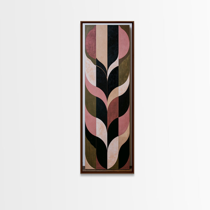 Scandinavian Textile Pattern Framed Canvas Print, Scandinavian Art, Living Room Decor, Fine Art, Nordic, Gallery Decor, SCA-1x3-52