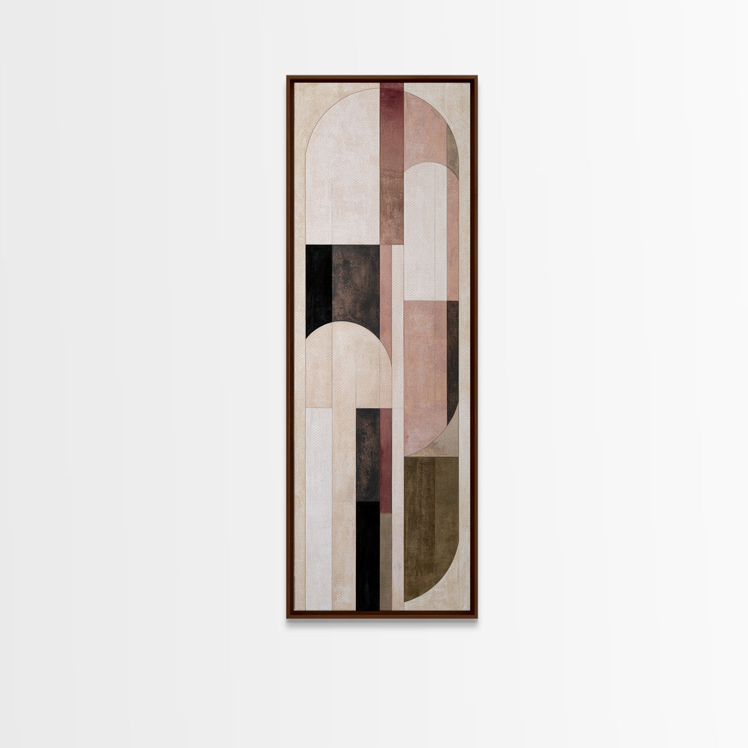 Abstract Arch Shapes Framed Canvas Print, Scandinavian Art, Textured Painting, Living Room Decor, Abstract Art, Nordic, SCA-1x3-74