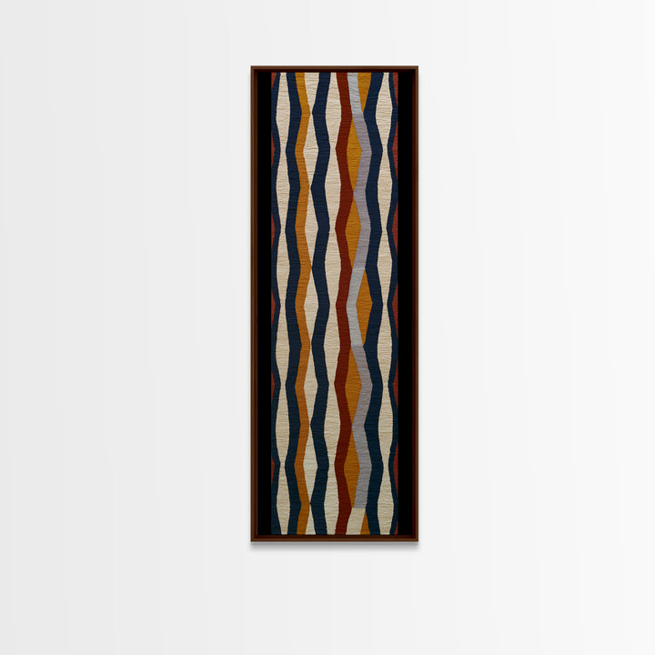 Scandinavian Textile Pattern Framed Canvas Print, Scandinavian Art, Scandinavian, Living Room Decor, Oil Painting, Nordic, SCA-1x3-76