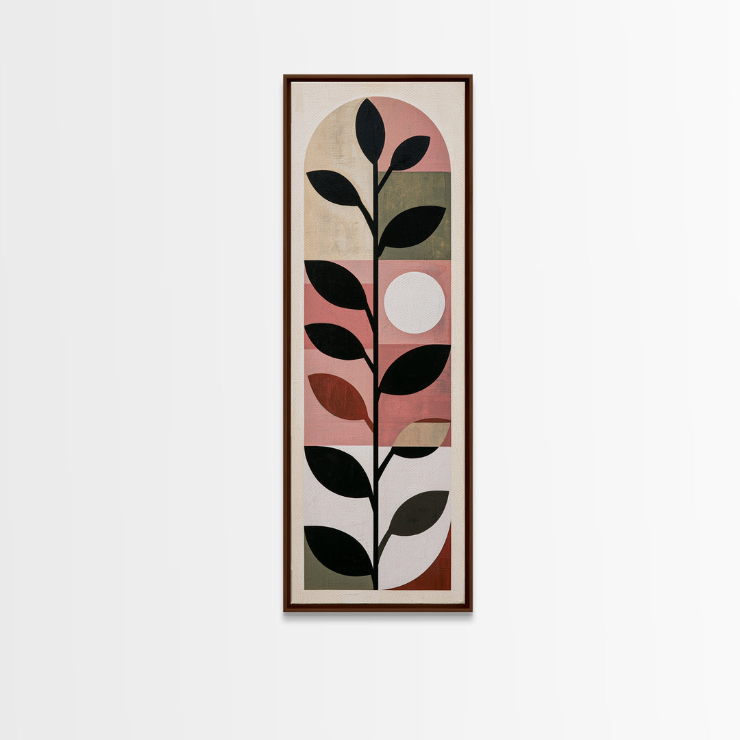 Single Black Branch on Warm White Background Canvas Print, Scandinavian Art, Mid Century Modern, Living Room Decor, Nordic, SCA-1x3-8