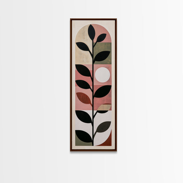 Single Black Branch on Warm White Background Canvas Print, Scandinavian Art, Mid Century Modern, Living Room Decor, Nordic, SCA-1x3-8