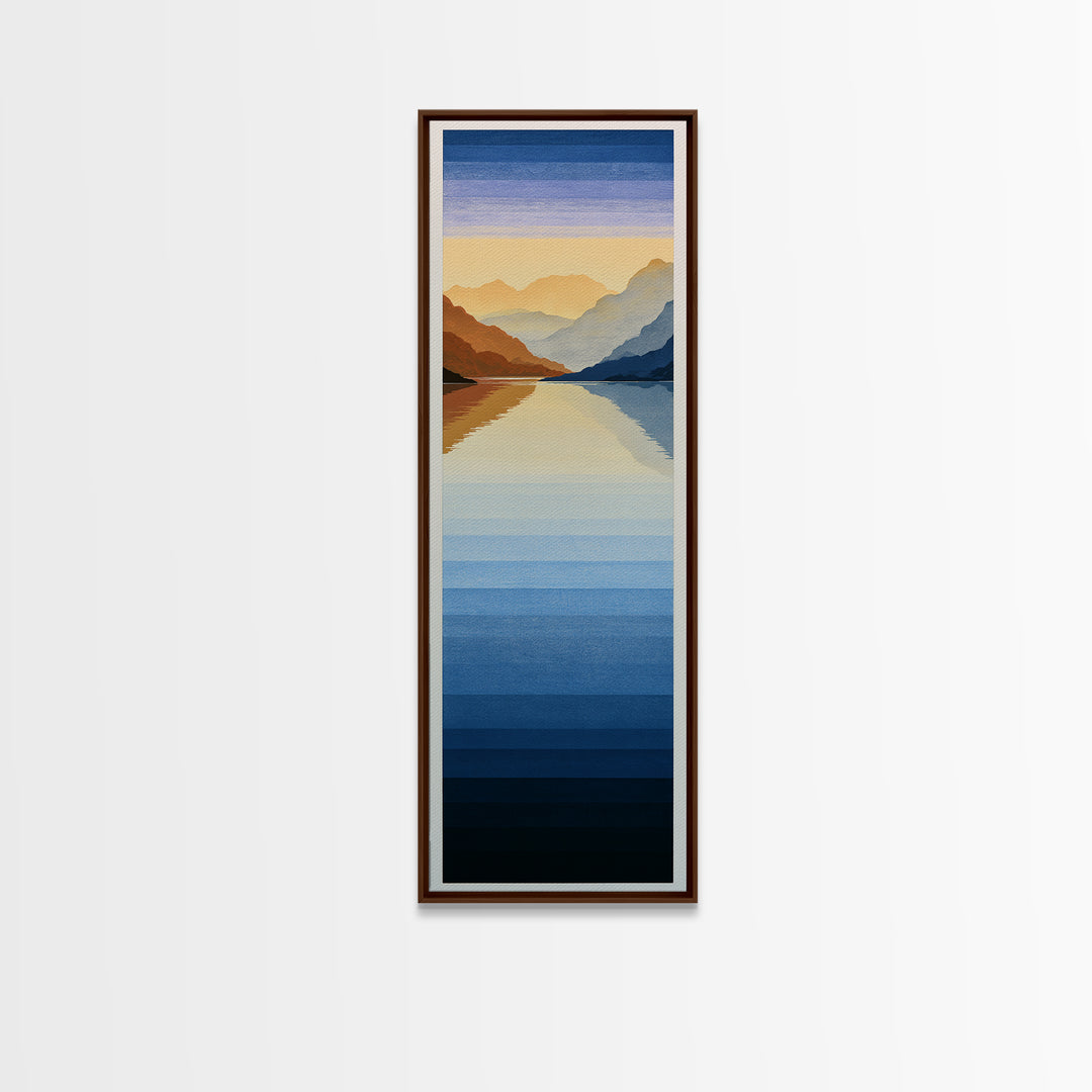 Minimal Fjord Landscape Canvas Print, Scandinavian Art, Art Print, Living Room Decor, Fine Art, Nordic, Farmhouse Decor, SCA-1x3-86