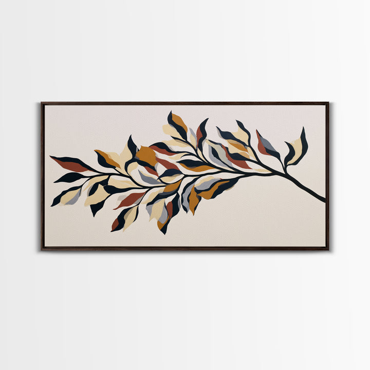 Single Black Branch on Warm White Background Canvas Print, Scandinavian Art, Fine Art Print, Living Room Decor, Nordic, SCA-2x1-16