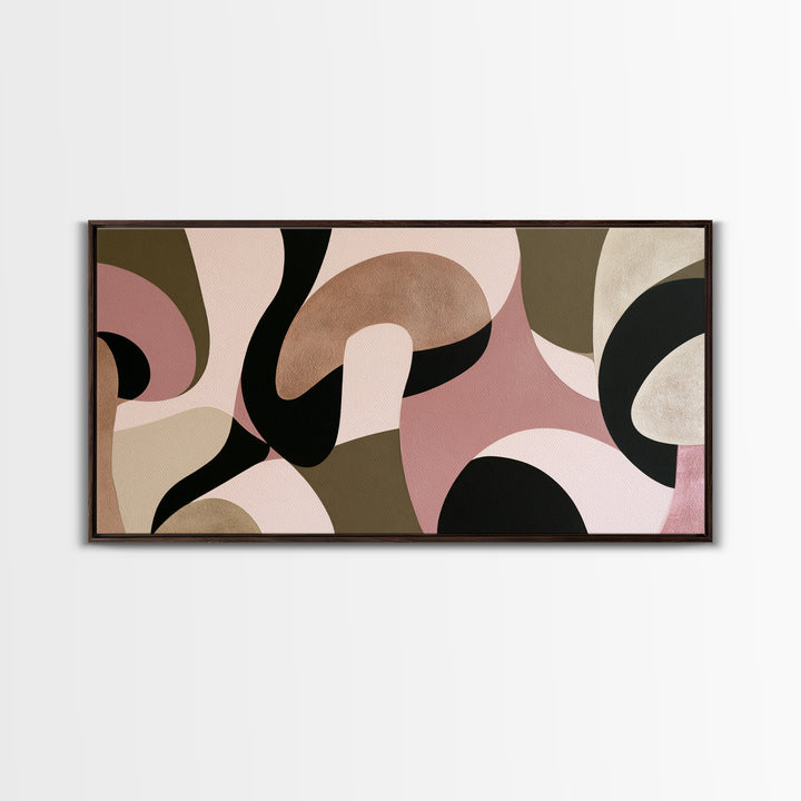Simple Mushroom and Moss Forest Study Canvas Print, Scandinavian Art, Statement Artwork, Living Room Decor, Nordic, SCA-2x1-20