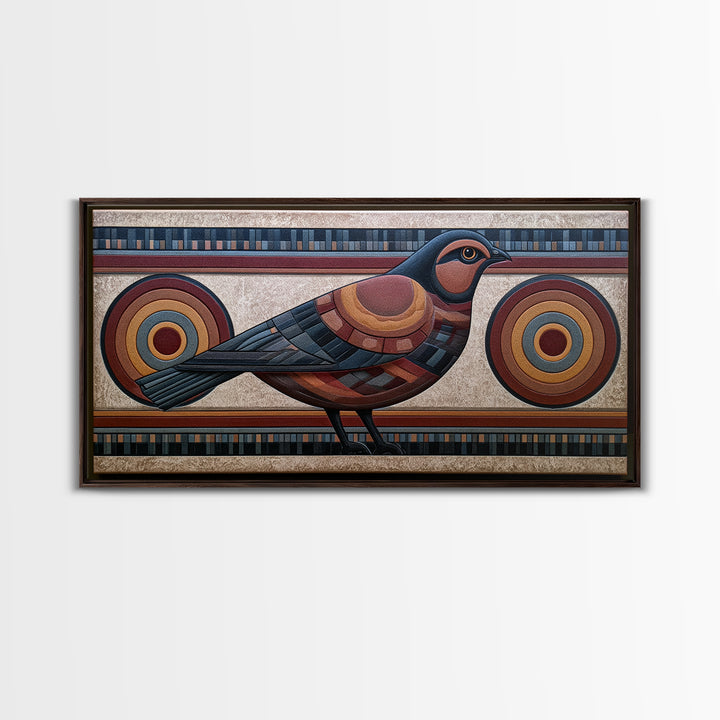 Nordic Folk Bird Canvas Print, Scandinavian Art, Wall Hanging, Living Room Decor, Fine Art, Nordic, Living Room Wall Art, SCA-2x1-31