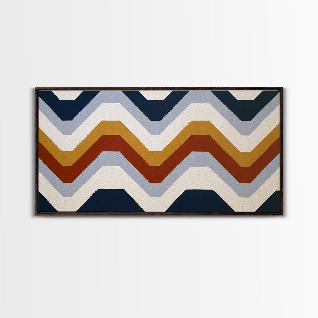 Scandinavian Textile Pattern Framed Canvas Print, Scandinavian Art, Mid Century Modern, Living Room Decor, Oil Painting, Nordic, SCA-2x1-60