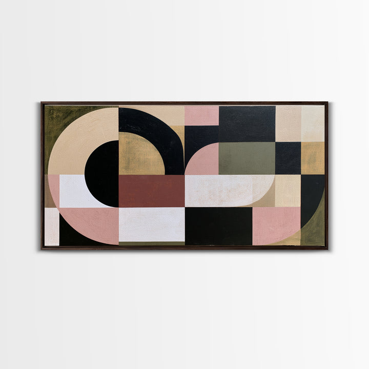 Soft Beige Geometric Abstraction Canvas Print, Scandinavian Art, Modern Art, Living Room Decor, Fine Art, Nordic, SCA-2x1-71