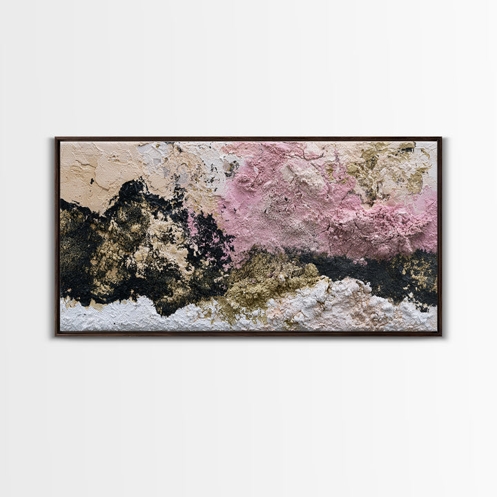Simple Mushroom and Moss Forest Study Framed Canvas Print, Scandinavian Art, Canvas Art, Living Room Decor, Fine Art, Nordic, SCA-2x1-92
