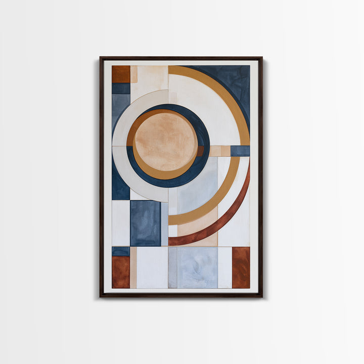 Minimal Sun over Pine Forest Framed Canvas Print, Scandinavian Art, Canvas Art, Living Room Decor, Oil Painting, Nordic, SCA-2x3-1