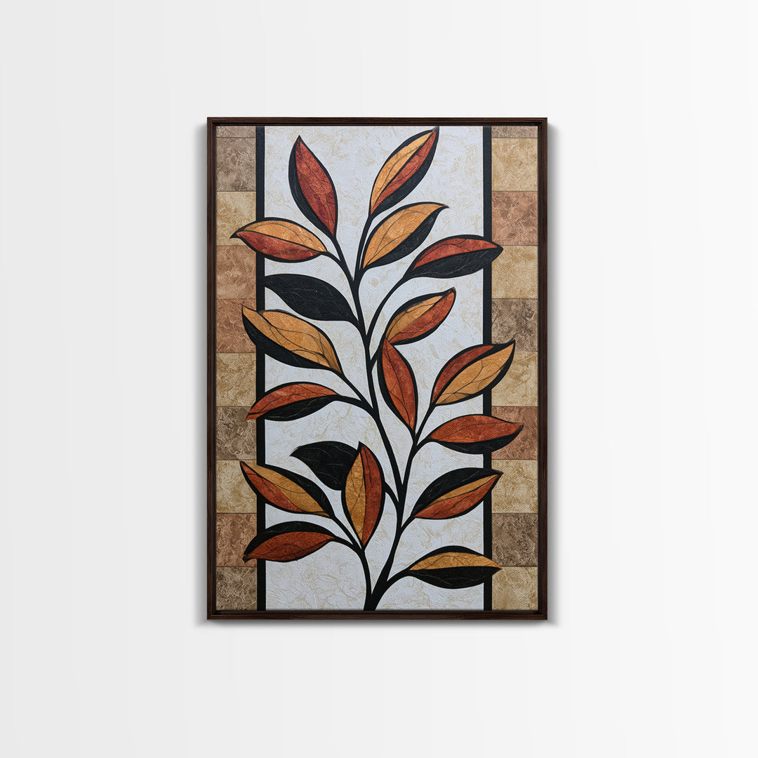 Single Black Branch on Warm White Background Canvas Print, Scandinavian Art, Canvas Art, Living Room Decor, Nordic, SCA-2x3-100