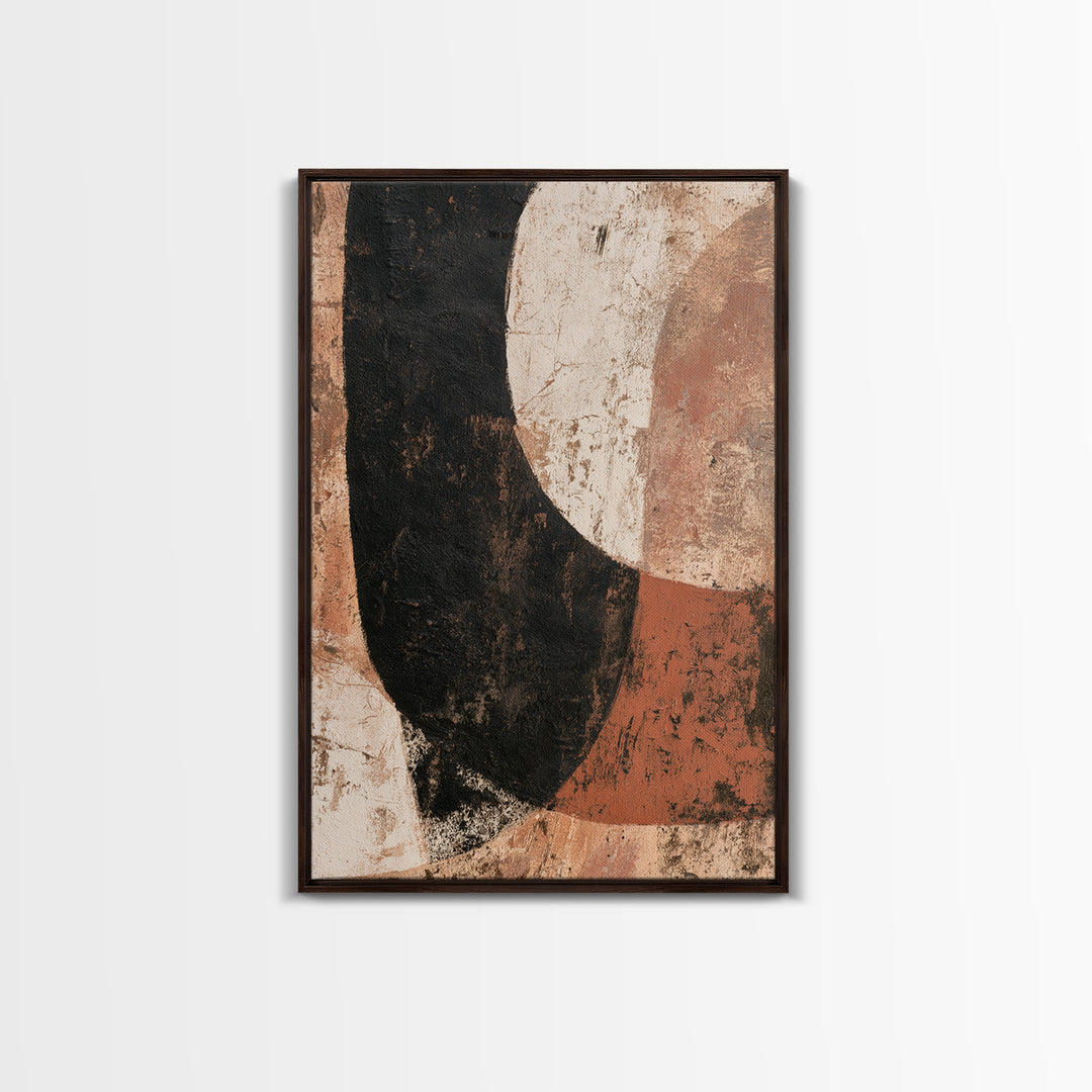 Minimal Sun over Pine Forest Framed Canvas Print, Scandinavian Art, Canvas Art, Living Room Decor, Oil Painting, Nordic, SCA-2x3-25