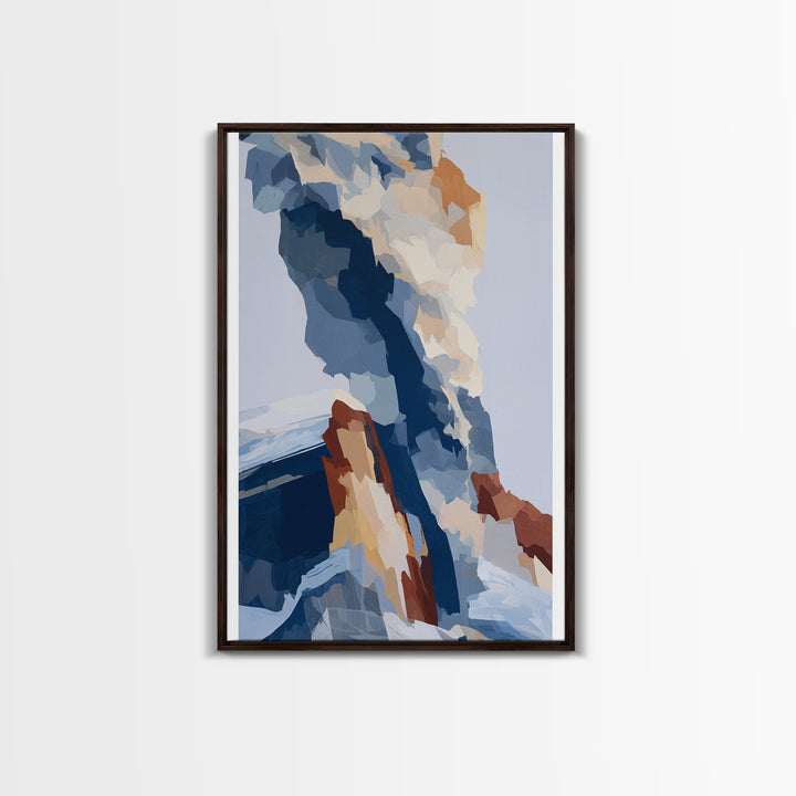 Winter Cabin Smoke Framed Canvas Print, Scandinavian Art, Wall Decor, Living Room Decor, Abstract Art, Nordic, Canvas Art, SCA-2x3-26