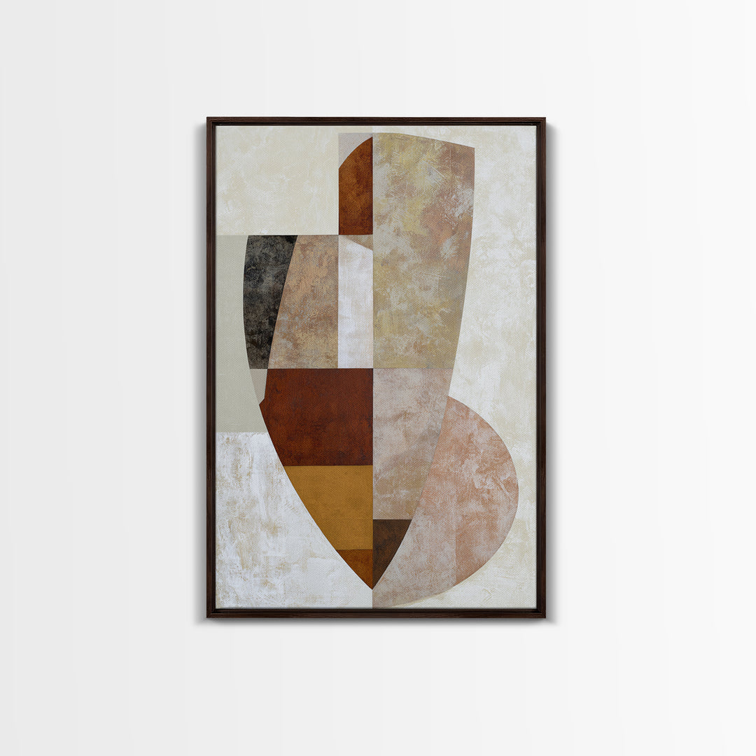 Soft Beige Geometric Abstraction Canvas Print, Scandinavian Art, Boho Wall Art, Living Room Decor, Abstract Art, Nordic, SCA-2x3-35