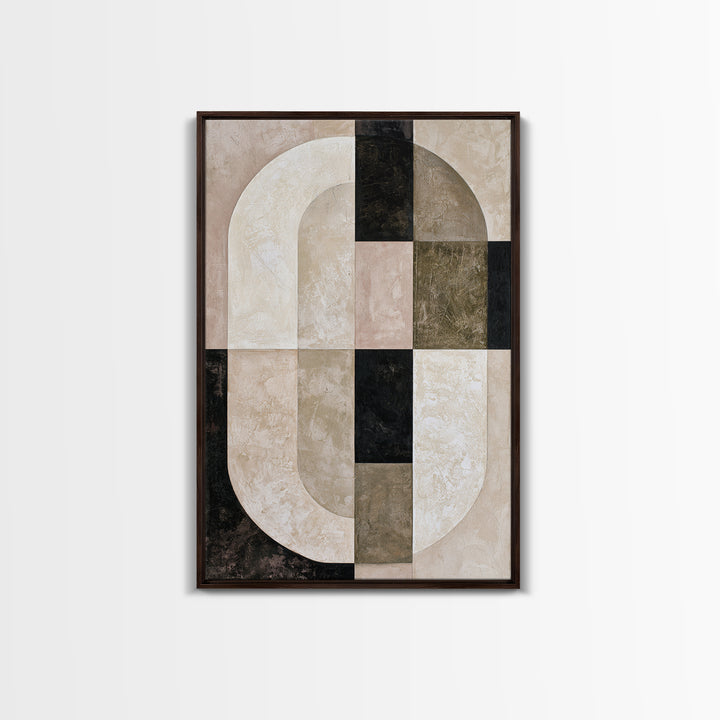 Abstract Arch Shapes Framed Canvas Print, Scandinavian Art, Mid Century Modern, Living Room Decor, Nordic, Boho Wall Art, SCA-2x3-46