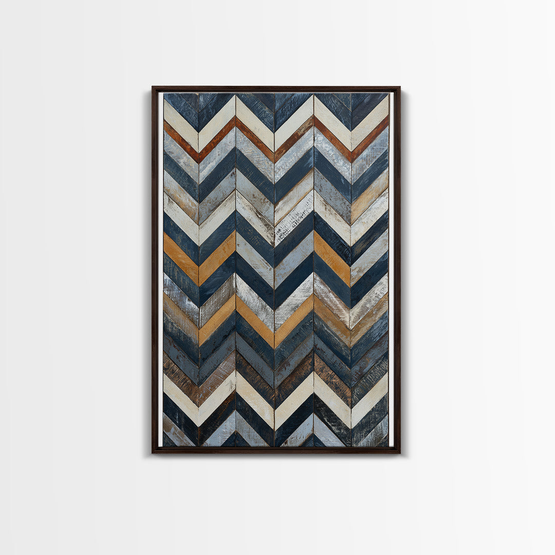 Herringbone Monochrome Pattern Canvas Print, Scandinavian Art, Original Painting, Living Room Decor, Fine Art, Nordic, SCA-2x3-54
