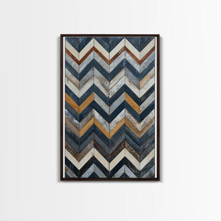Herringbone Monochrome Pattern Canvas Print, Scandinavian Art, Original Painting, Living Room Decor, Fine Art, Nordic, SCA-2x3-54
