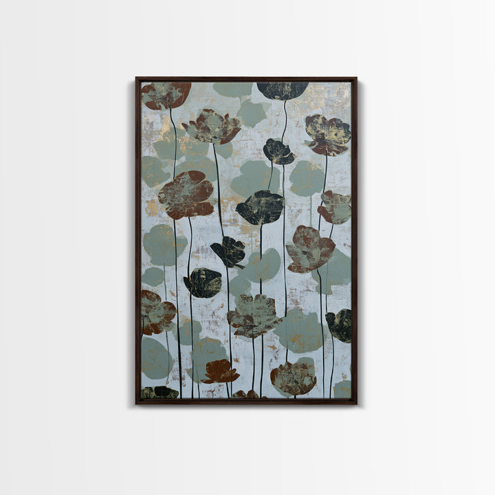 Minimal Meadow Flowers Canvas Print, Scandinavian Art, Large Wall Art, Living Room Decor, Nordic, Living Room Wall Art, SCA-2x3-66