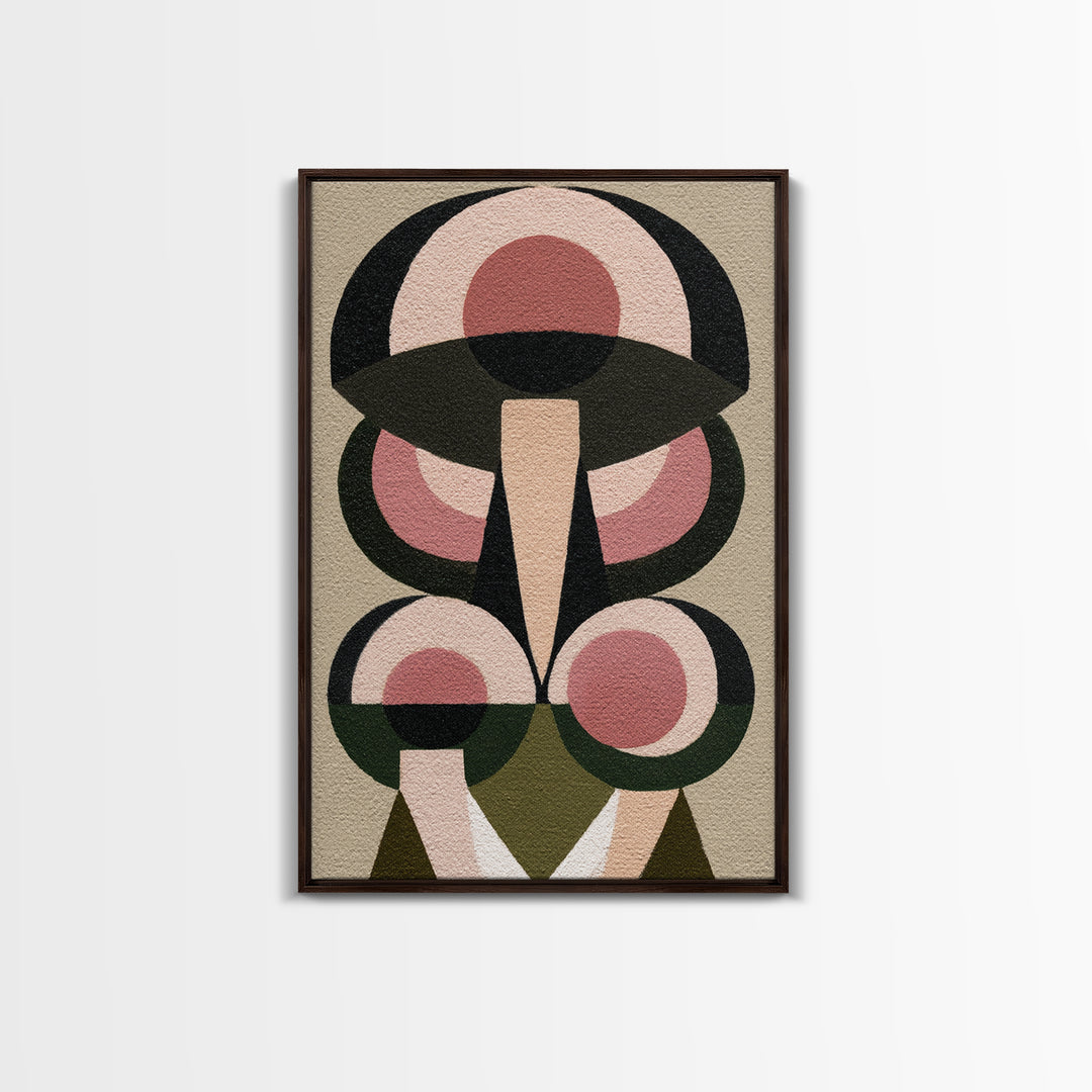 Simple Mushroom and Moss Forest Study Framed Canvas Print, Scandinavian Art, Room Decor, Living Room Decor, Fine Art, Nordic, SCA-2x3-8