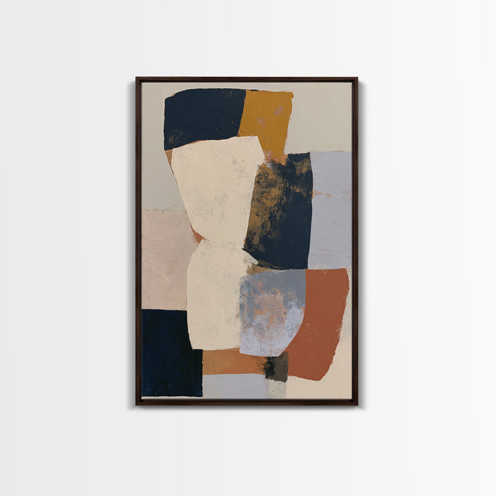 Soft Beige Geometric Abstraction Framed Canvas Print, Scandinavian Art, Room Decor, Living Room Decor, Fine Art, Nordic, SCA-2x3-83